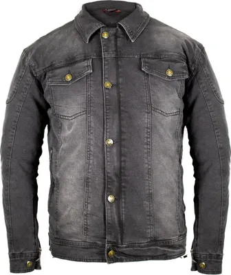 Produktbild von Herren Motorradjacke Biker Jeans Jacke mit Protektoren in Dunkelgrau(M)