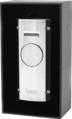 Produktbild von RONSON VOLCANO CHROME SATIN 4 JET Feuerzeug mit Zigarrenbohrer