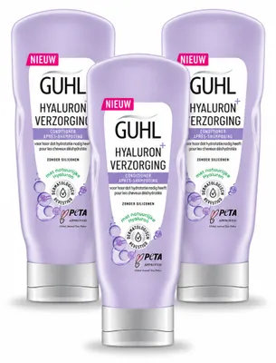 Imagen del producto de 3 unidades de Acondicionador nutritivo Guhl Hyaluron+, 200 ml cada uno. Paquete económico
