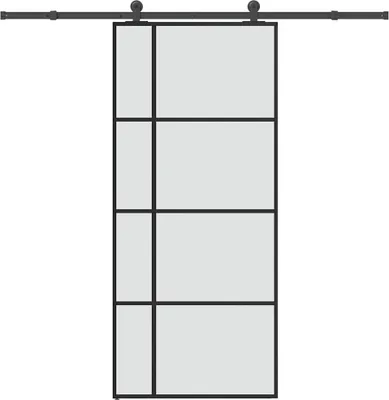 Obrázok produktu pre Posuvné dvere s kovaním ESG sklo a hliník 90x205 cm