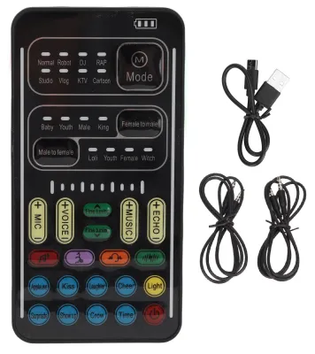 Produktbild von Sprachverzerrer, ABS, tragbarer, multifunktionaler Soundverzerrer mit 8 Effekten für Mobiltelefone, Computer, Schwarz