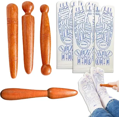 Imagen del producto de Calcetines de reflexología y herramienta para masaje de pies: set de calcetines de acupresión
