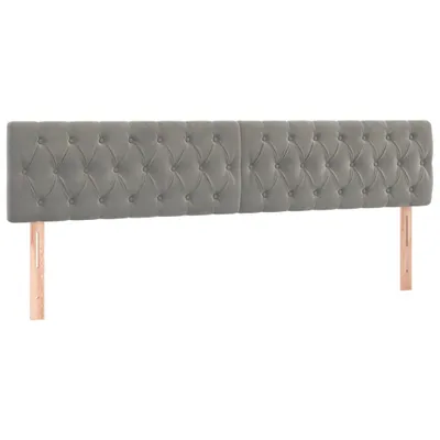 Immagine prodotto di Testiere 2 pz. Velluto grigio chiaro 90x7x78/88 cm