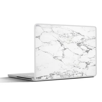 Produktbild von MuchoWow® Laptop Aufkleber Sticker Cover Schwarze Muster durch weißen Marmor 36.5x27.5 cm - Laptop-Sticker