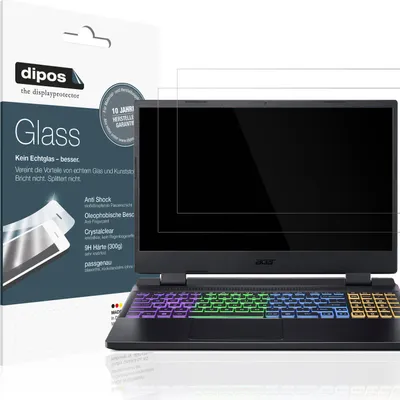 Produktbild von 2x Schutzfolie für Acer Nitro 5 AN515-58 - Anti-Shock 9H Folie dipos Glass Kunststoffglas