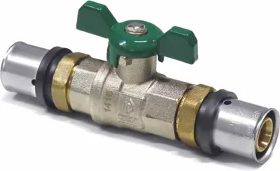 Produktbild von Pressfitting Kugelhahn, Kugelhahn 20mm, grün, Flügelgriff