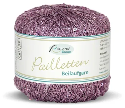 Produktbild von Rellana Pailletten Beilaufgarn, 25 g/325 m, 100% Polyester altrosa (210)