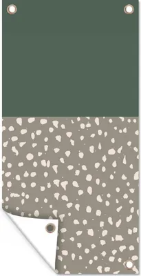 Produktbild von MuchoWow® 40x80 cm Outdoor-Poster Gartendeko Sichtschutz Garten Poster für den Garten  Polka dot - Grün - Muster