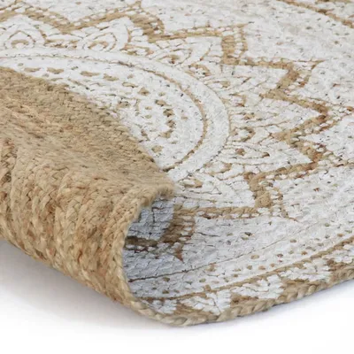 Zdjęcie produktu dla Dywan Pleciony Z Juty Z Nadrukiem, 150 Cm, Okrągły Lumarko!