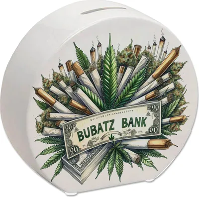 Produktbild von Marihuana Kiffer Spardose mit Spruch Bubatz Bank