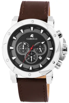 Produktbild von Carucci CA2218SL Chronograph Herrenuhr mit Echtlederband -209,00€