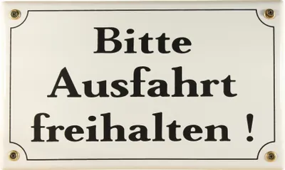 Produktbild von Emaille Schild Bitte Ausfahrt freihalten Emailleschild Verbotsschild Warnschild