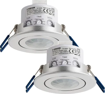 Produktbild von 2x Bewegungssensor Unterputz 360° Einbau-Deckenmontage Infrarot Sensor SEBSON