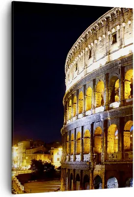 Produktbild von Bild auf Leinwand - Leinwandbild - Einteilig - Coloseum Rom Architektur - 50x70cm - Wand Bild - Wanddeko - Wandbilder - Leinwanddruck - Wanddekoration - Leinwand bilder - Wandbild - PA50x70-1334