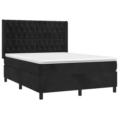 Immagine prodotto di vidaXL Letto a molle con materasso nero 140x190 cm in velluto