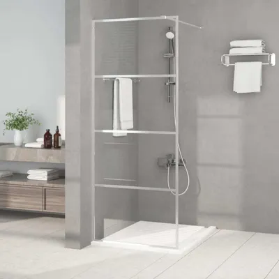 Obrázek produktu pro The Living Store Sprchová zástěna pro sprchový kout stříbrná 80x195 cm ESG sklo čiré
