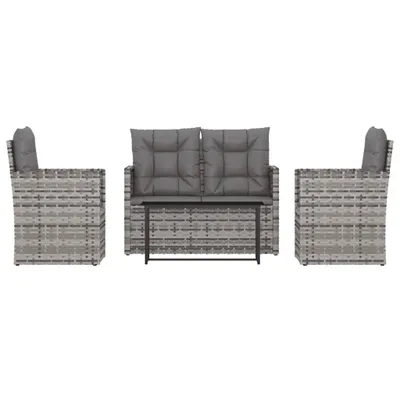 Obrázok produktu pre vidaXL 4-dielna záhradná obývacia súprava s vankúšmi Poly Rattan Grey