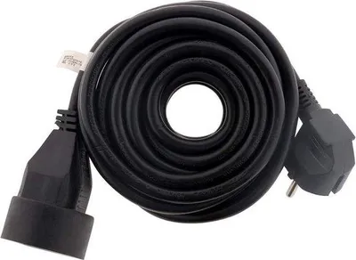 Image de Rallonge noire 16 A 2P+T HO5VV-F 3 x 15 mm² 10 m - extra-longue