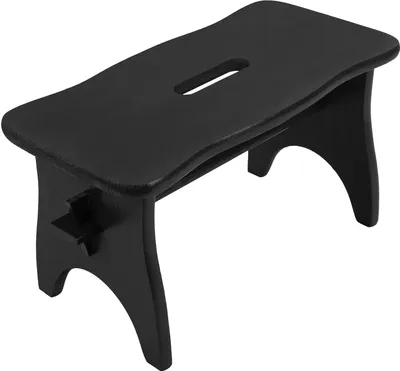 Produktbild von Creative Deco Čierna Podnožka Drevená Stolička | 38 x 19 x 21 cm | Stupienok Kvetinová Stolička Toaletná Drevená Lavička Detská Stolička Podnožka Borovicové Drevo