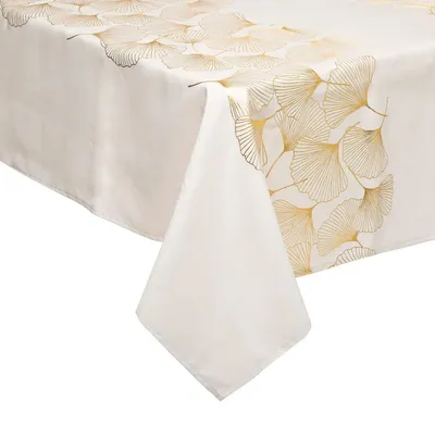 Zdjęcie produktu dla Obrus z wzorem miłorzębu GINKO, 140 x 240 cm