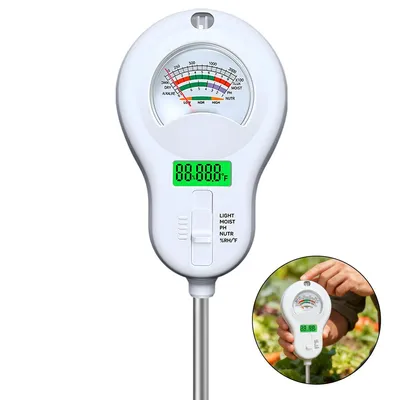 Produktbild von 6-in-1 Bodenmessgerät Digital,Bodenprüfer für pH-Wert, Feuchtigkeit, Licht, Fruchtbarkeit & Temperatur,90° Drehbarer LCD-Bildschirm,für Zimmerpflanzen, Garten & Landwirtschaft