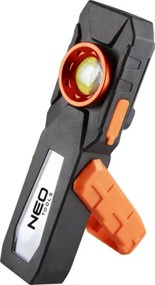 Obrázok produktu pre NEO TOOLS Dielenská lampa 500 lm COB LED, funkcia červeného svetla, IP20, statívový závit, otočná základňa, funkcia powerbanky, USB kábel, Li-Ion batéria 3,7 V 2000 mAh