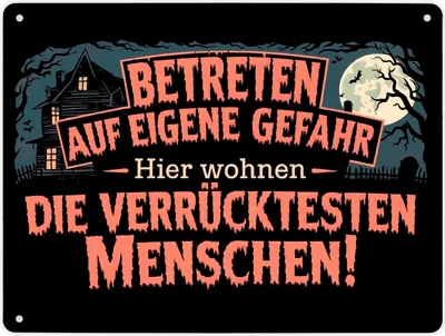 Produktbild von Spukhaus Friedhof - Betreten auf eigene Gefahr Metallschild XL in 21x28 cm