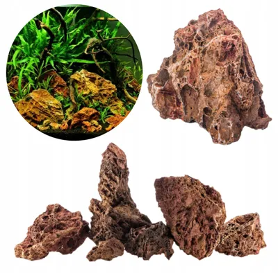 Zdjęcie produktu dla Kamienie dekoracyjne do akwarium Maple Leaf, 3 kg, brązowo-czerwony kamień naturalny