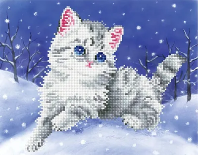 Produktbild von Diamond Dotz Katze im Schnee 35,5 x 27,9 cm