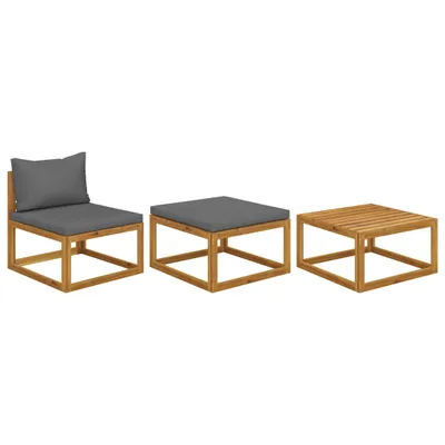 Produktbild von 3-tlg. Garten-Lounge-Set mit Kissen Massivholz Akazie , Gartensofas Design 2024