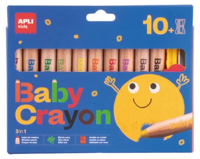 Baby-Wachsmalstifte, 10 dicke Stifte mit Spitzer
