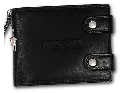 Immagine prodotto di Bag Street Portafoglio da uomo in vera pelle con catena di sicurezza per motociclisti nero 12x9,5x2cm incl. ciondolo a forma di fata D2OPJ124S