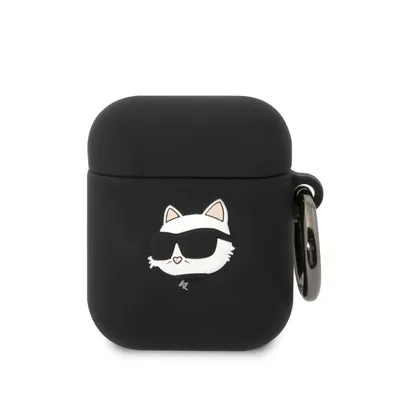 Immagine prodotto di Karl Lagerfeld Kla2Runchk Airpods 1/2Cover Czarny/Nero Silicone Testa Choupette 3D
