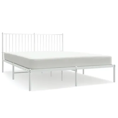 Immagine prodotto di vidaXL Struttura letto con testiera in metallo bianco 150x200 cm