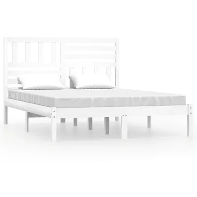 Productafbeelding van Bedframe massief grenenhout wit 160x200 cm