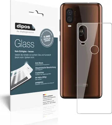 Produktbild von 2x Schutzfolie für Motorola One Vision Rückseite - Anti-Shock 9H Folie dipos Glass Kunststoffglas