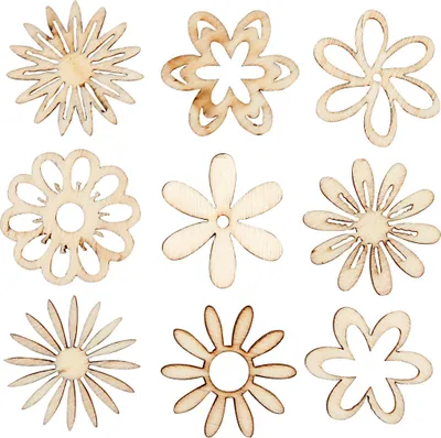 Produktbild von Creativ Company CC Holzdekorationen Blumen 28 mm 45 Stück