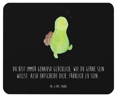Produktbild von Mr. & Mrs. Panda Mousepad Schildkröte Pfeifen - Schwarz - Geschenk, Schildkröten, Trennung, mauspad laptop, mausteppich, glücklich, pc mausunterlage, Mouse Pad