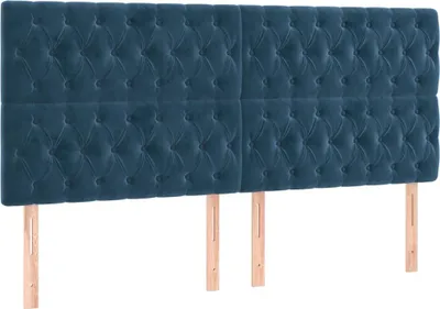 Obrázek produktu pro vidaXL Čelo postele tmavě modré 200 x 7 x 118/128 cm sametové