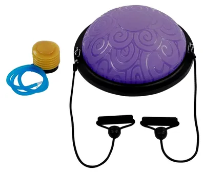 Produktbild von Balance Ball Trainer, 46 cm Anti-Rutsch Balance Board Halbkugel Gymnastikball Yoga Halbball mit Widerstandsbändern für Yoga Fitness Krafttraining Core Training Gleichgewichtstraining