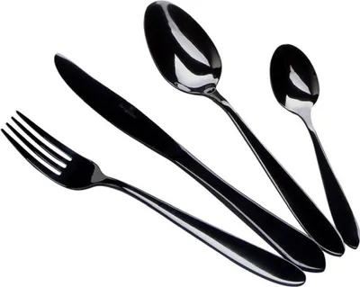 Produktbild von 24-teiliges Besteckset der Mattschwarz-Kollektion