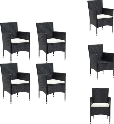 Produktbild von vidaXL Garten-Essstühle 4 Stk. Poly Rattan Schwarz -  Gartenstühle