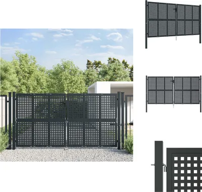 Produktbild von vidaXL Gartentor Anthrazit 300x175 cm Stahl -  Gartentore