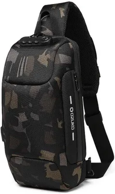 Produktbild von Schutzertas mit Passwortsperre, USB-Anschluss, reflektierend und wasserdicht, geeignet für Fahrradtouren, Camping, Reisen, Polyester