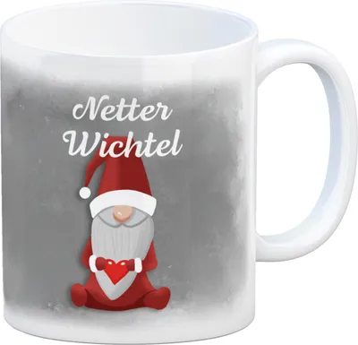Produktbild von Netter Wichtel böser Wichtel Kaffeetasse für Weihnachten mit witzigen Wichteln