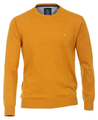 Zdjęcie produktu dla REDMOND Sweter męski z długim rękawem i okrągłym dekoltem Comfort Yellow L