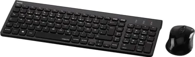 Produktbild von Hama Trento, Volle Größe (100%), Kabellos, RF Wireless, QWERTZ, Schwarz, Maus enthalten