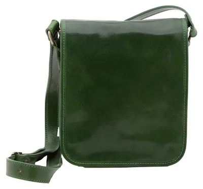 Imagen del producto de Bolso de hombro de cuero genuino para hombre, cierre magnético, correa ajustable