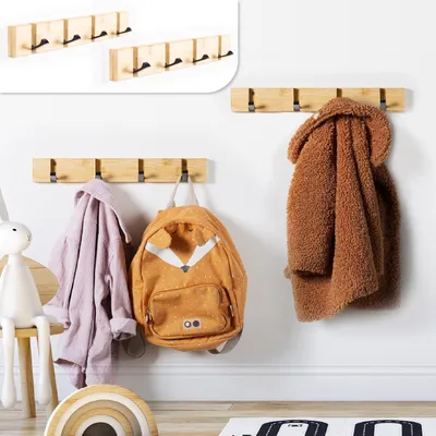 Produktbild von Klappbare Garderobenhaken Bambus Set 2 Holz