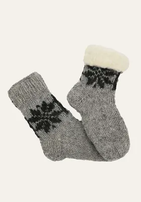 Produktbild von Handgestrickte Merino Wollsocken gefüttert Modell 9 - Größe: 38/39